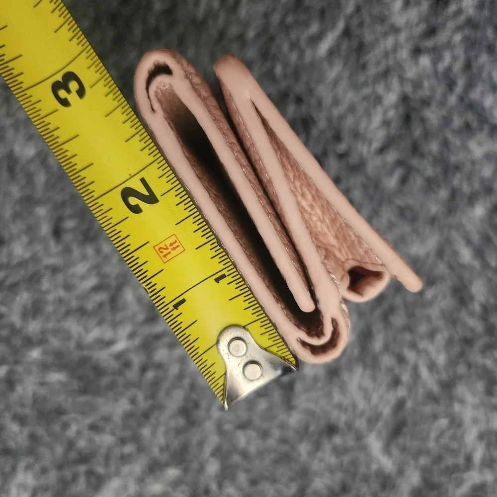 Lacoste mini wallet light pink leather compact tri-fold